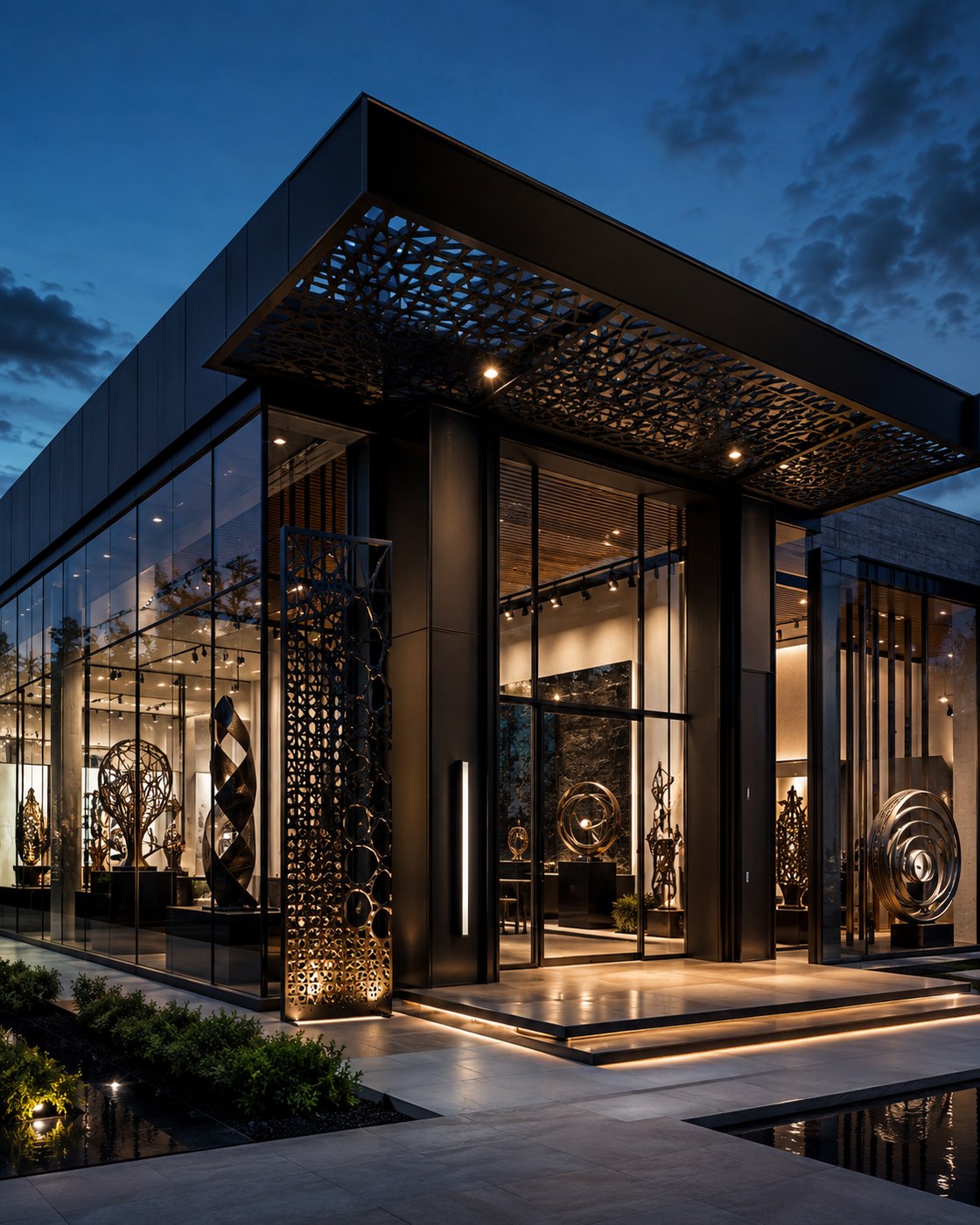 Luxury architectural steel commercial building
