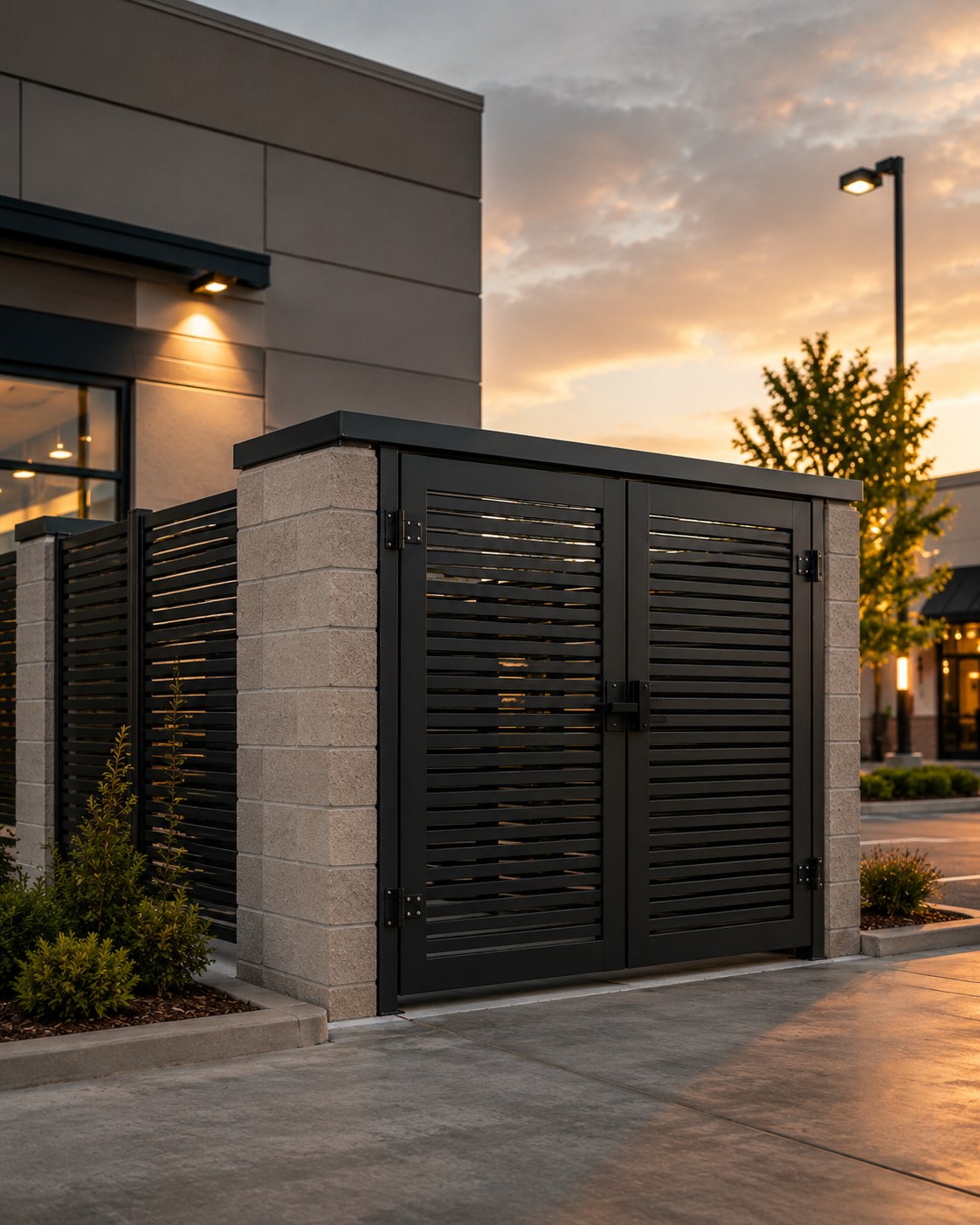 Commercial dumpster enclosure